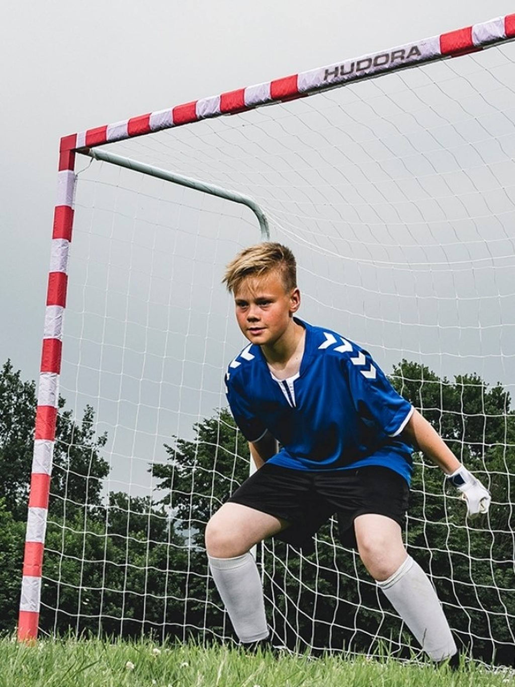 But de football pour jouer en famille blanc/rouge
