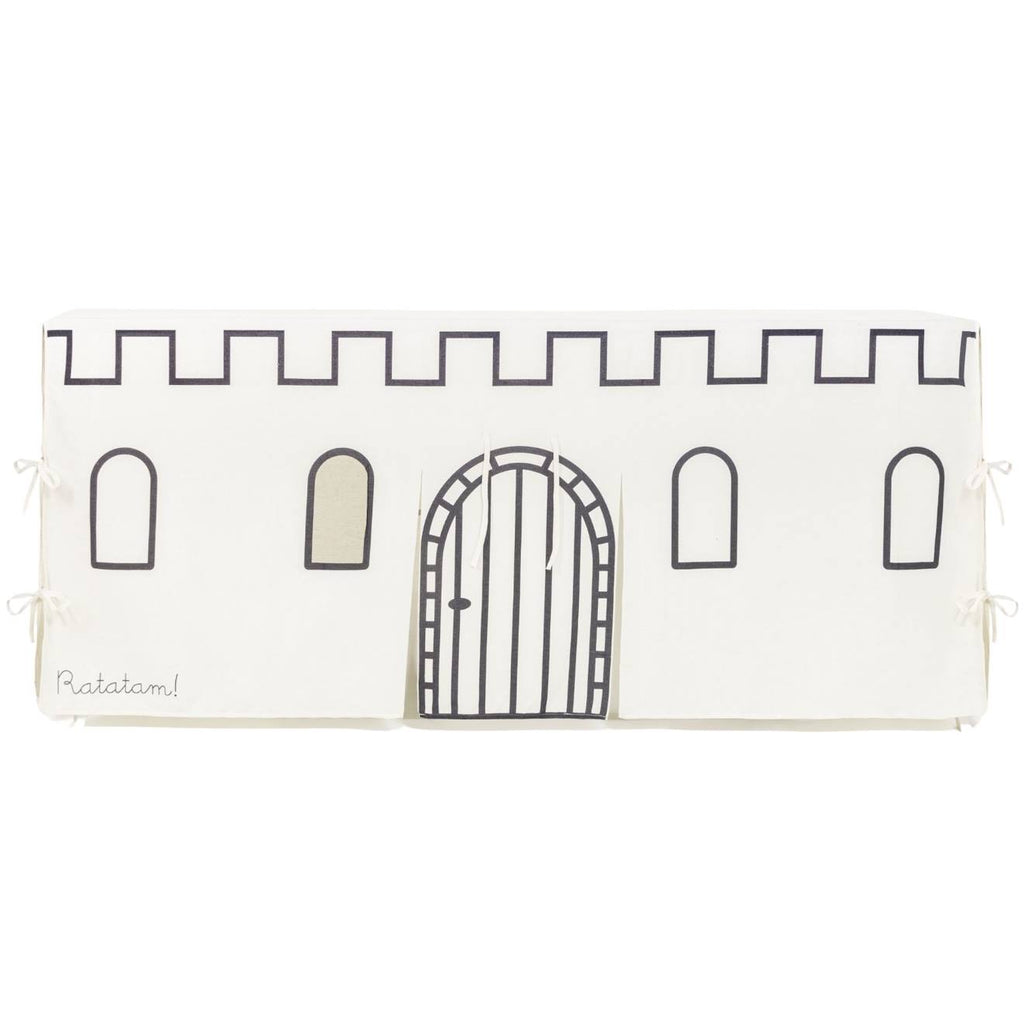 Cabane de table château noir et beige (90 x 200 cm) ecru, noir