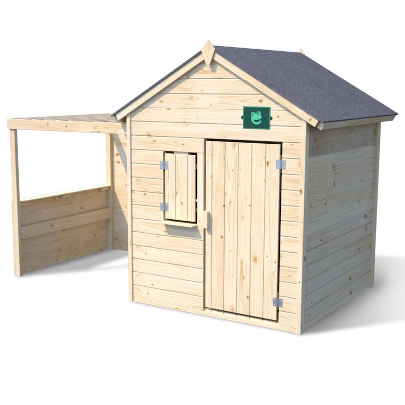 Cabane en bois enfant avec pergola alpaga beige