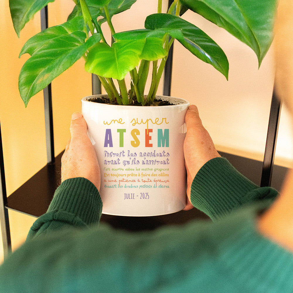 Cache Pot en Céramique ATSEM à Personnaliser - Cache Pot Original