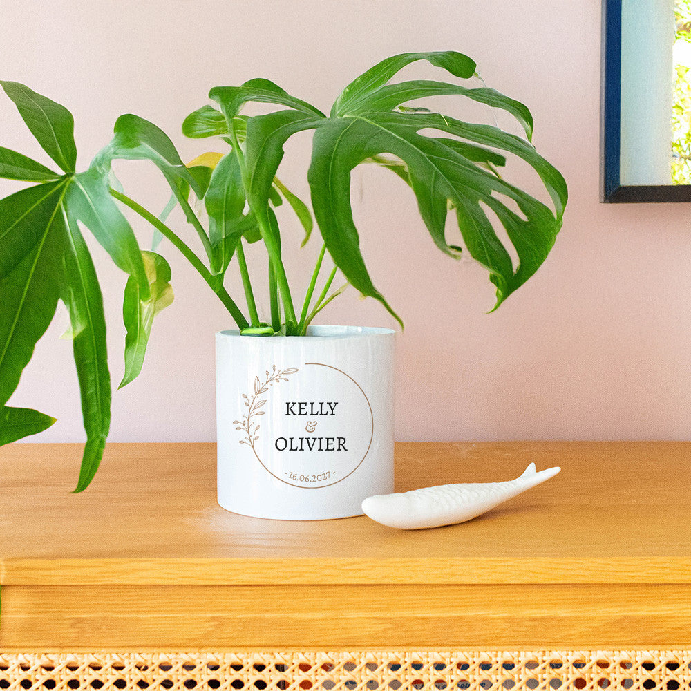 Cache Pot en Céramique Mariage à Personnaliser - Cache Pot Original