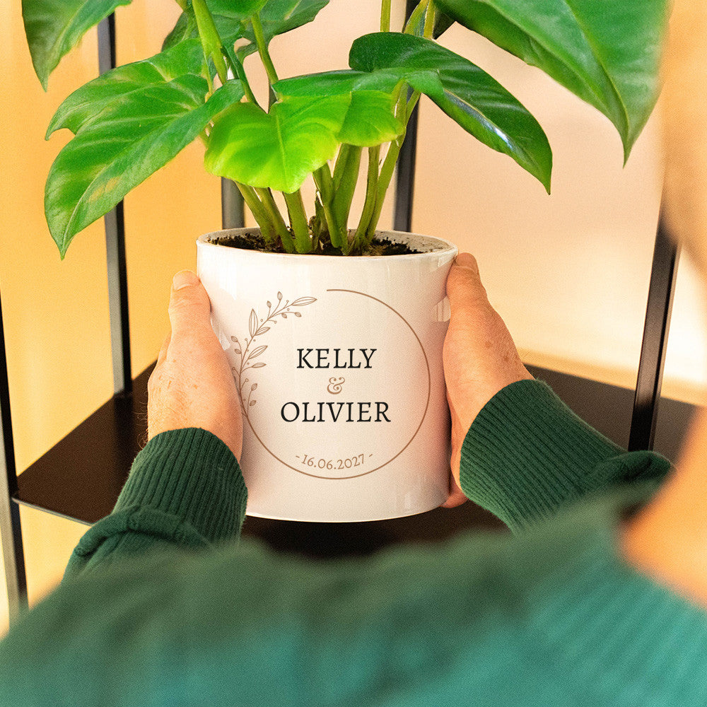 Cache Pot en Céramique Mariage à Personnaliser - Cache Pot Original