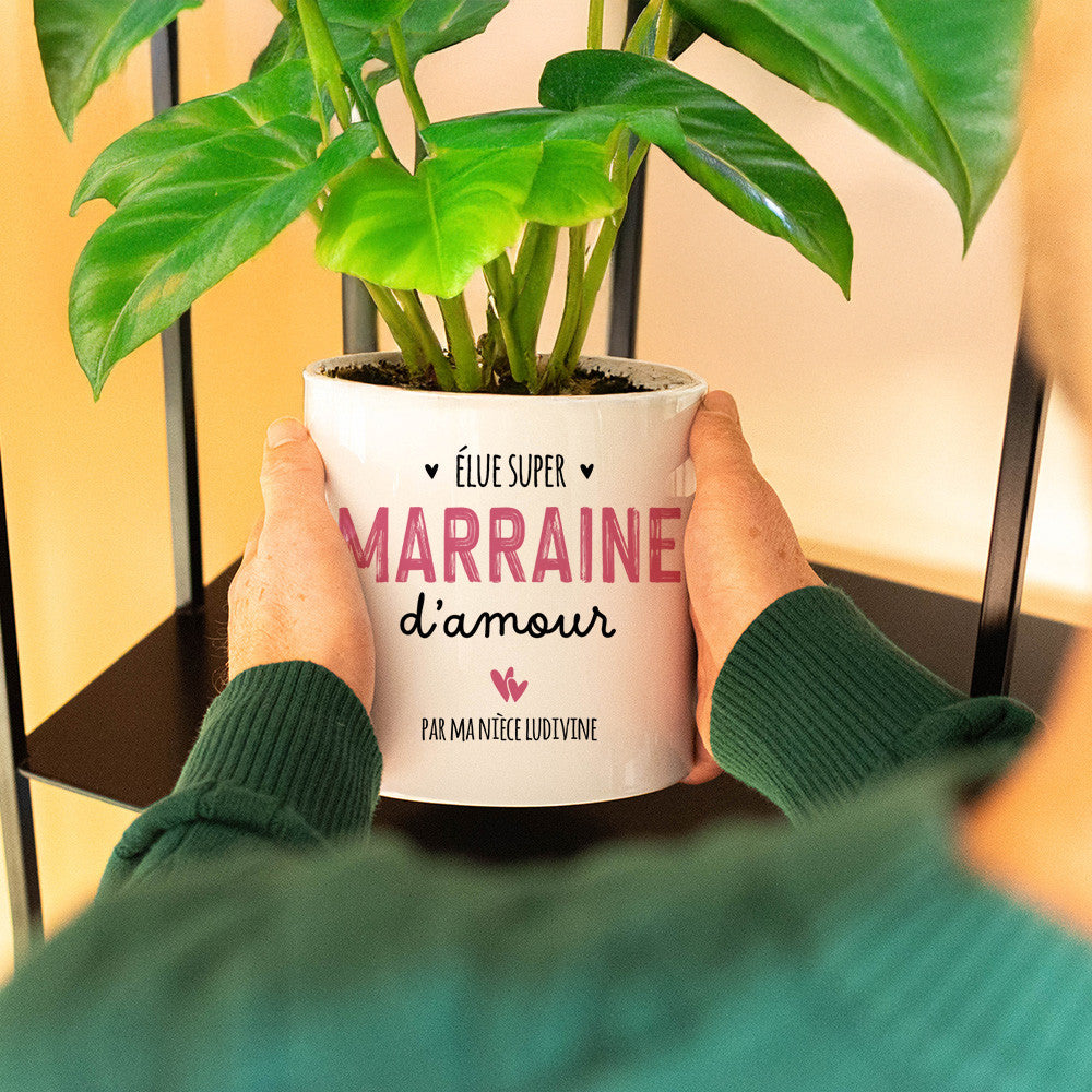 Cache Pot en Céramique Marraine à Personnaliser - Cache Pot Original