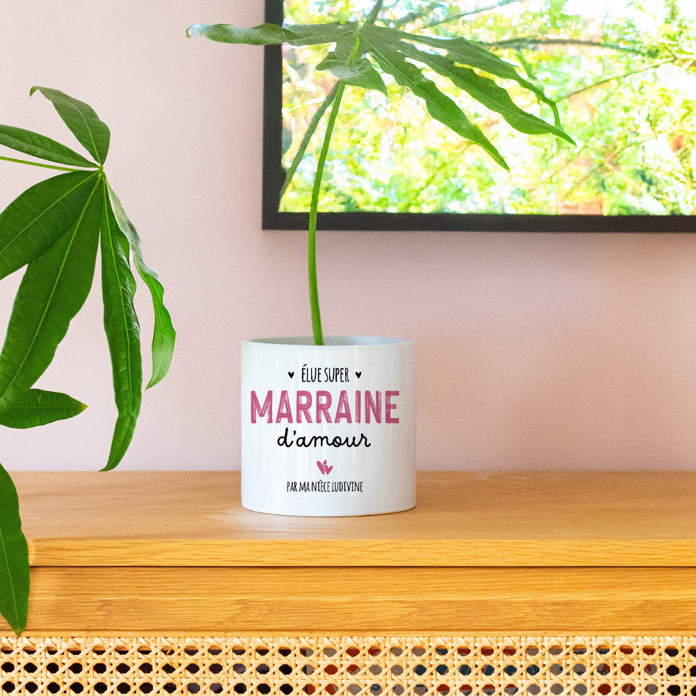 Cache Pot en Céramique Marraine à Personnaliser - Cache Pot Original