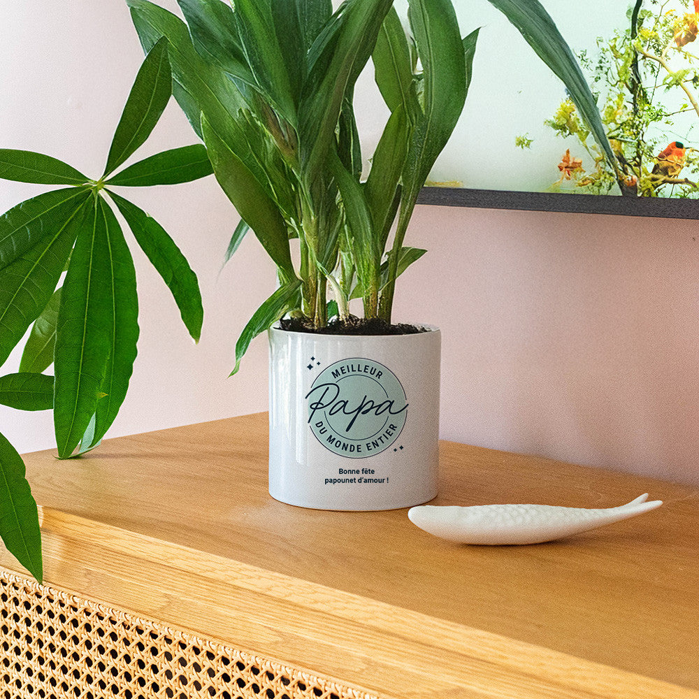 Cache Pot en Céramique Meilleur Papa à Personnaliser - Cache Pot Original