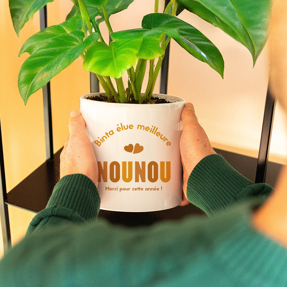 Cache Pot en Céramique Nounou à Personnaliser - Cache Pot Original