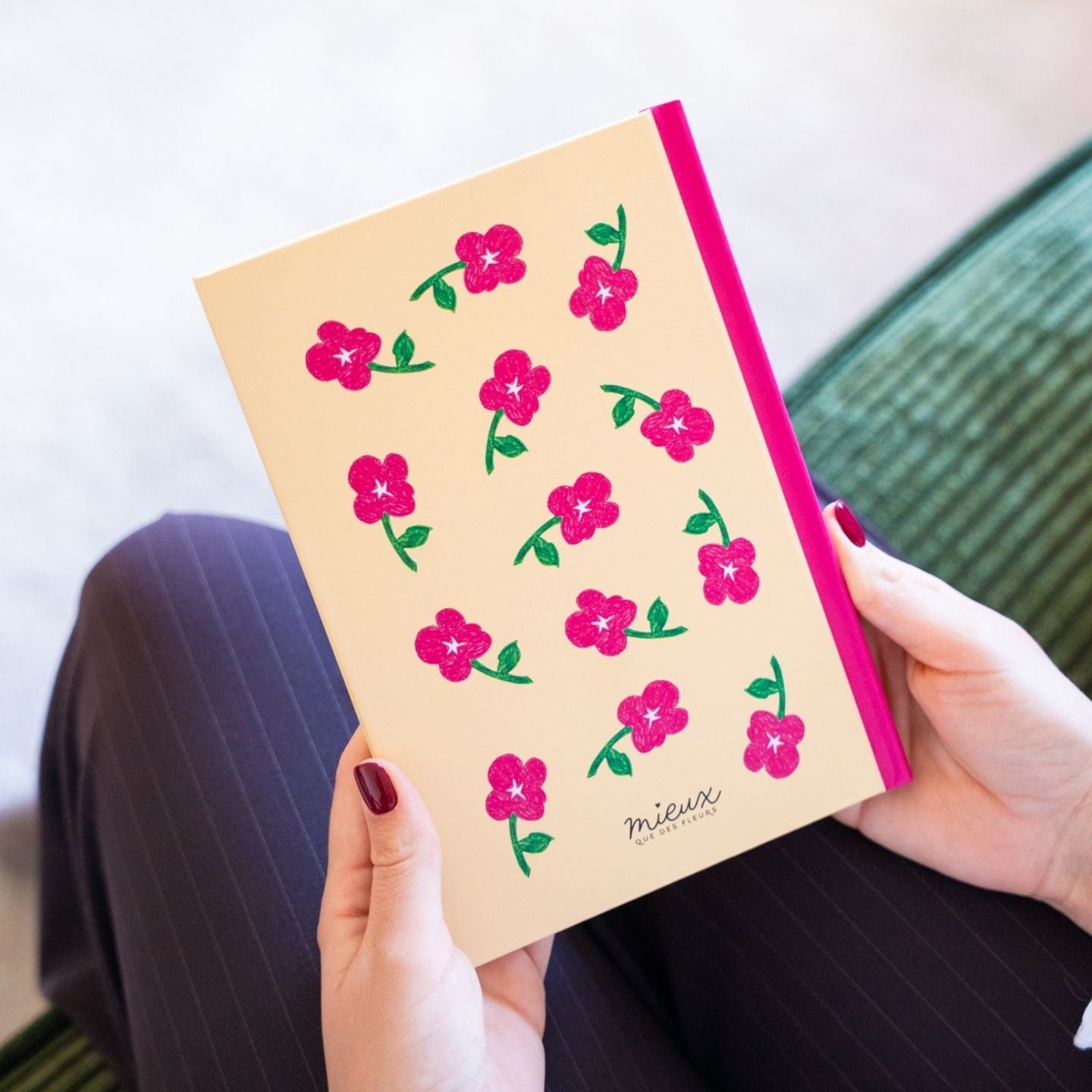 Carnet fleuri cadeau de fin d'année pour maîtresse, ATSEM ou nounou