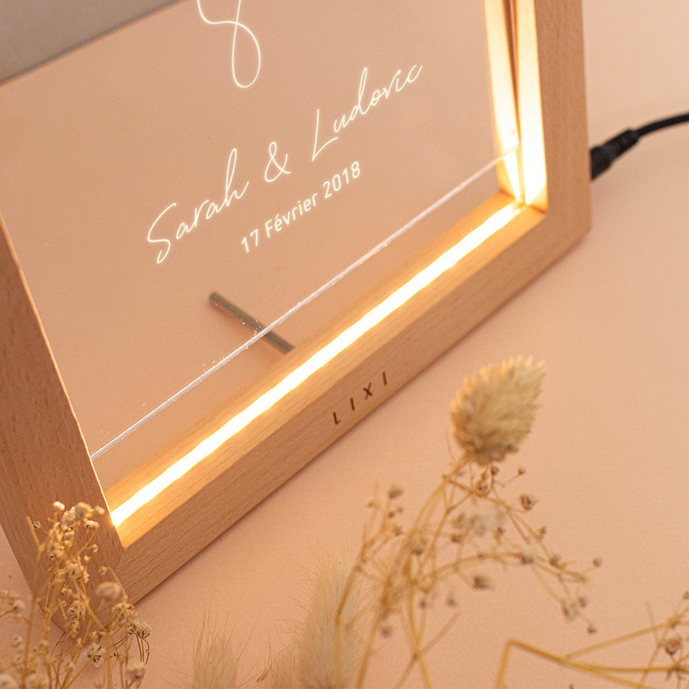 Cadre Lumineux Lixi Outline Couple à Personnaliser - Lampe Personnalisée