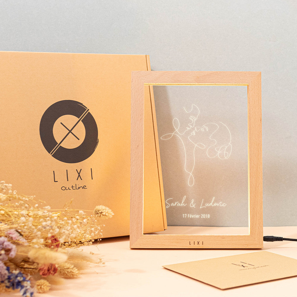 Cadre Lumineux Lixi Outline Couple à Personnaliser - Lampe Personnalisée