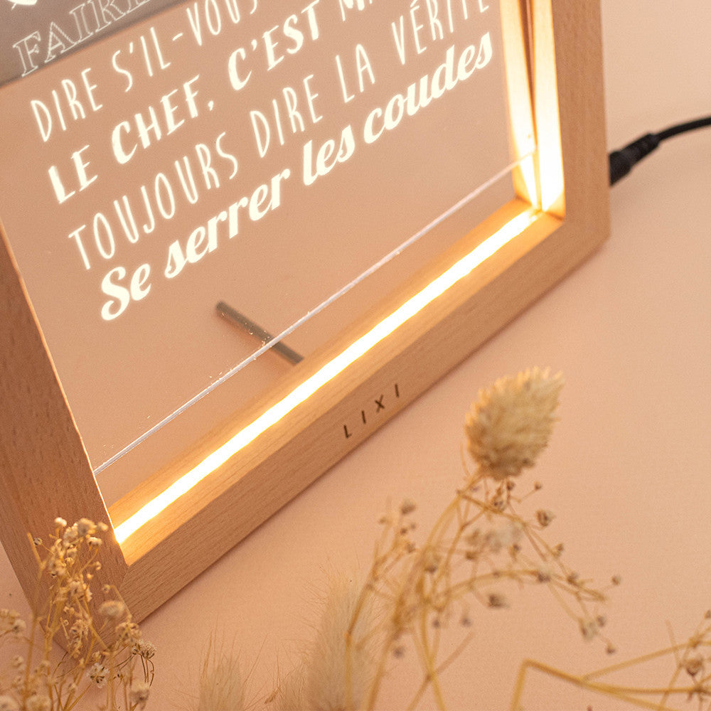 Cadre Lumineux Lixi Outline Les Règles de la Maison à Personnaliser - Lampe Personnalisée