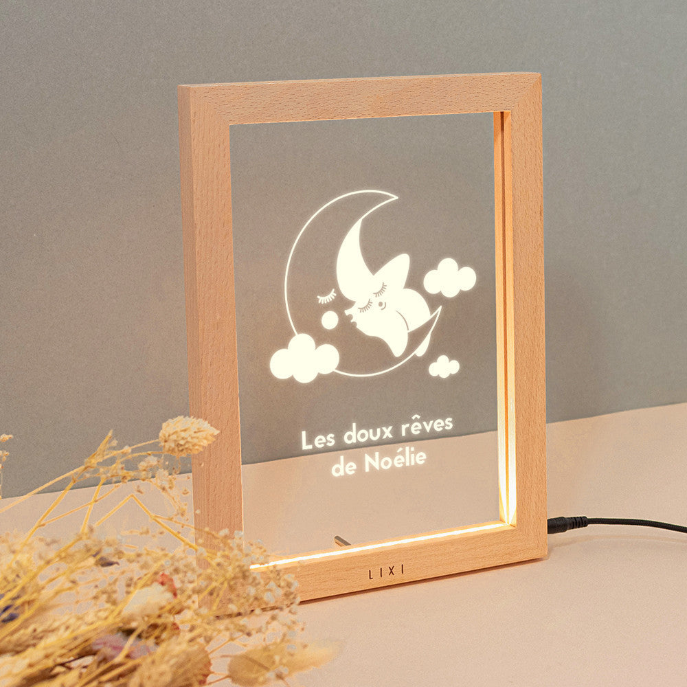 Cadre Lumineux Lixi Outline Veilleuse à Personnaliser - Plaque Lixi Personnalisée