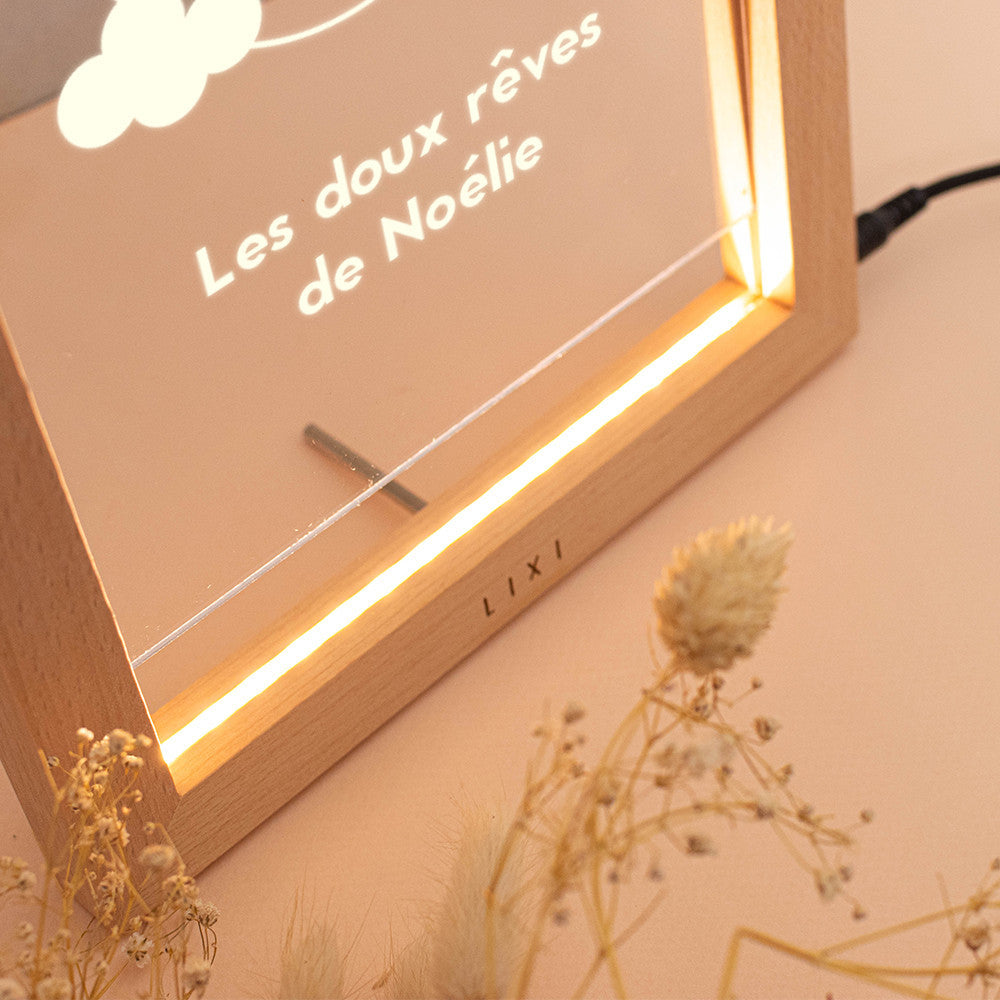 Cadre Lumineux Lixi Outline Veilleuse à Personnaliser - Plaque Lixi Personnalisée