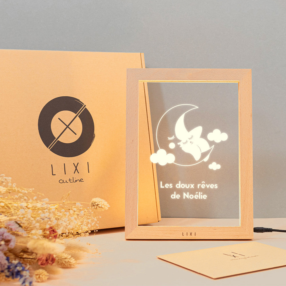 Cadre Lumineux Lixi Outline Veilleuse à Personnaliser - Plaque Lixi Personnalisée