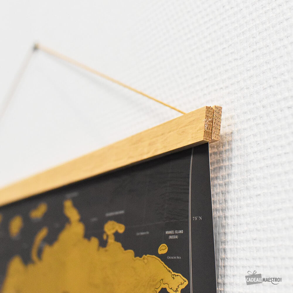 Porte-Affiche 80 cm en Bois - Carte du Monde
