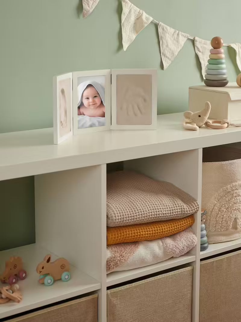 Cadre photo empreinte bébé en plâtre
