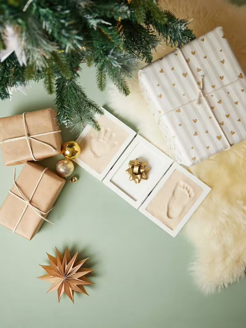 Cadre photo empreinte bébé en plâtre