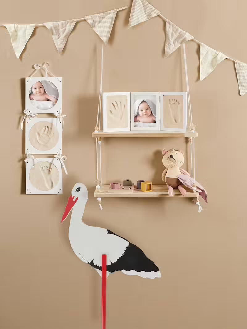 Cadre photo empreinte bébé en plâtre