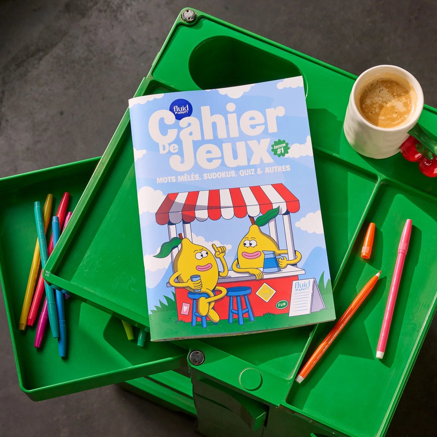 Cahier de jeux A4 avec défis variés à picorer