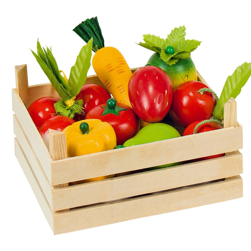 Caisse de fruits et légumes multicolore