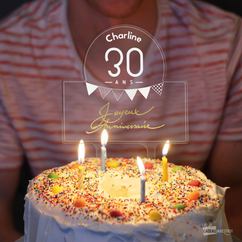 Cake Topper Anniversaire à Personnaliser - Art de la Table