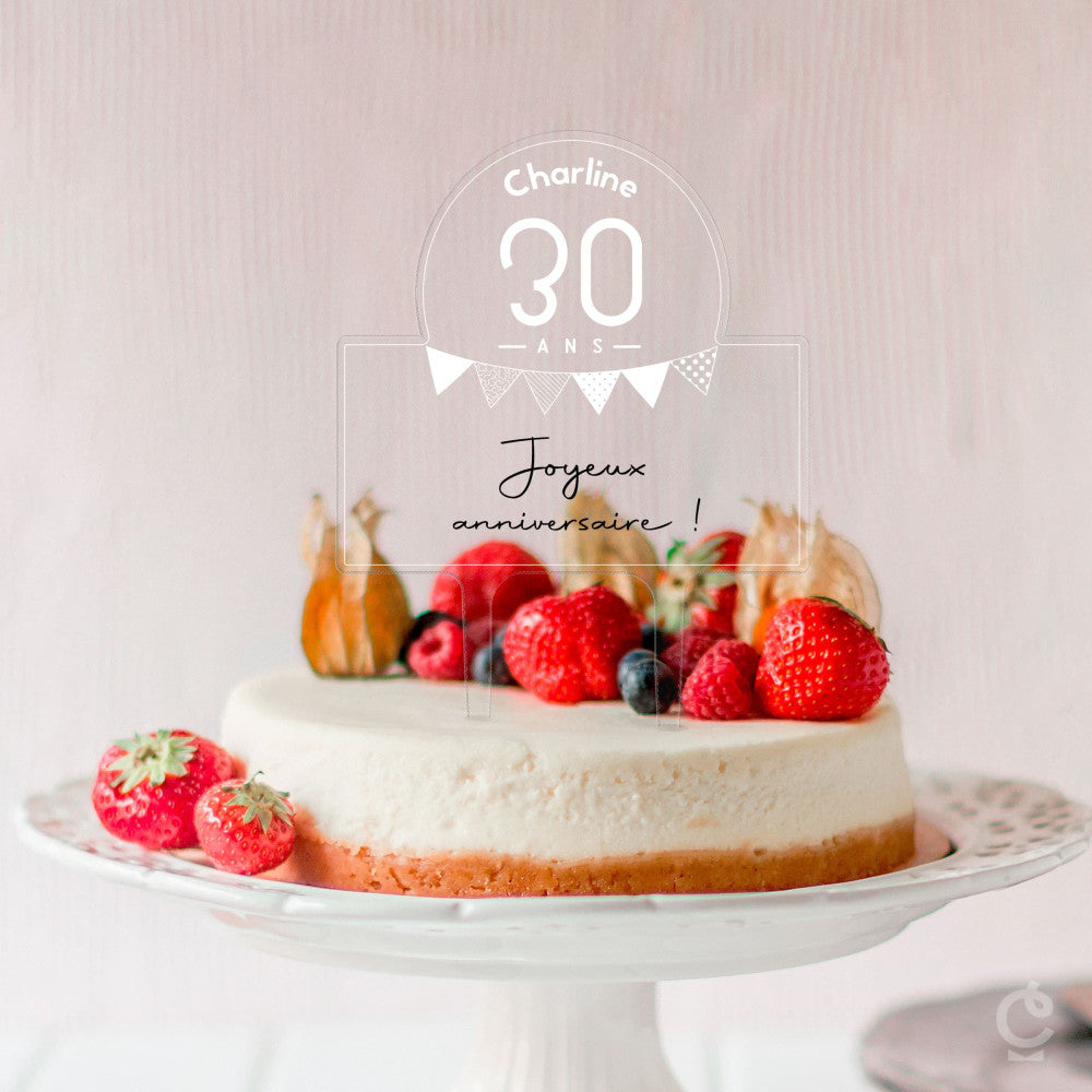 Cake Topper Anniversaire à Personnaliser - Art de la Table CadoMaestro