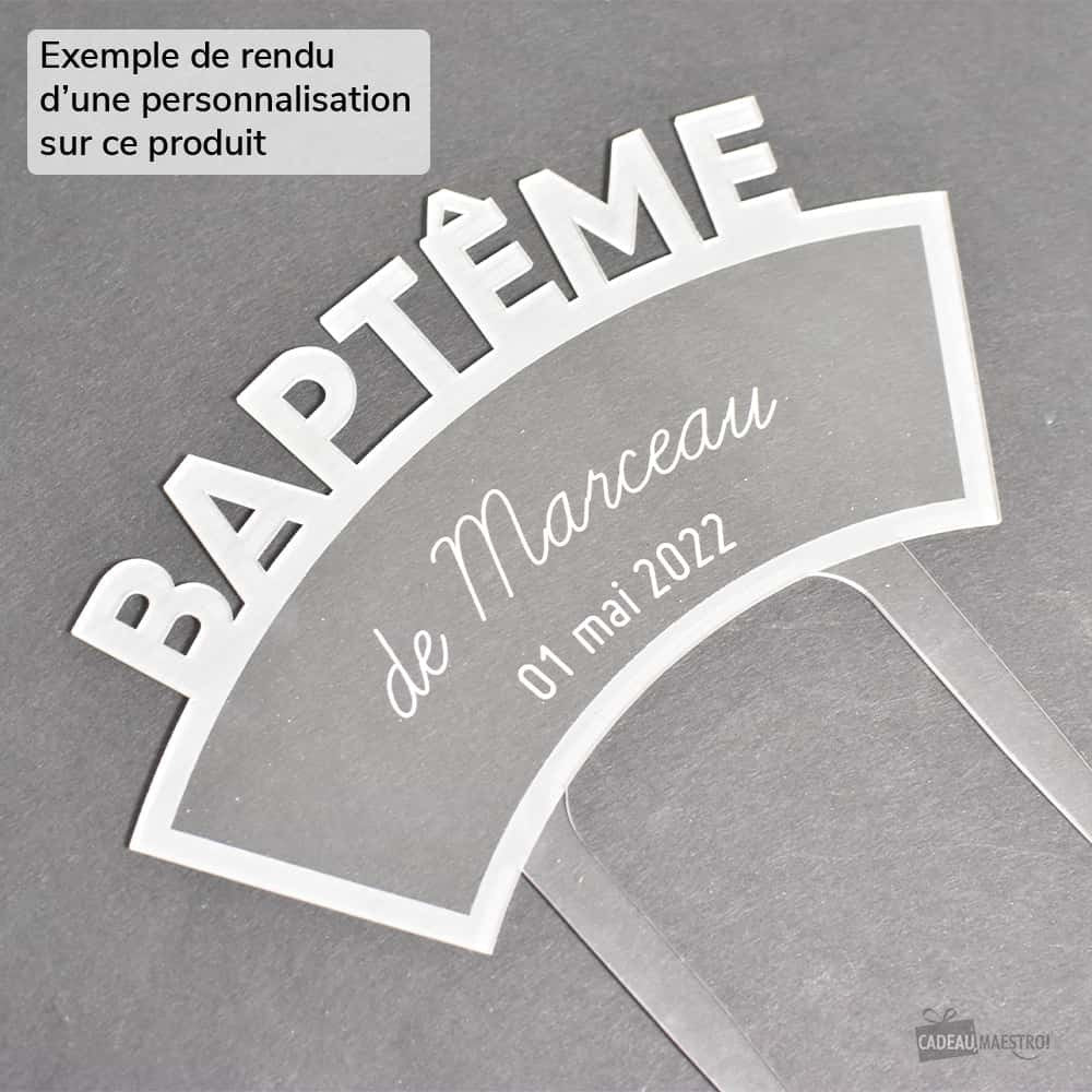 Cake Topper Baptême à Personnaliser - Art de la Table CadoMaestro