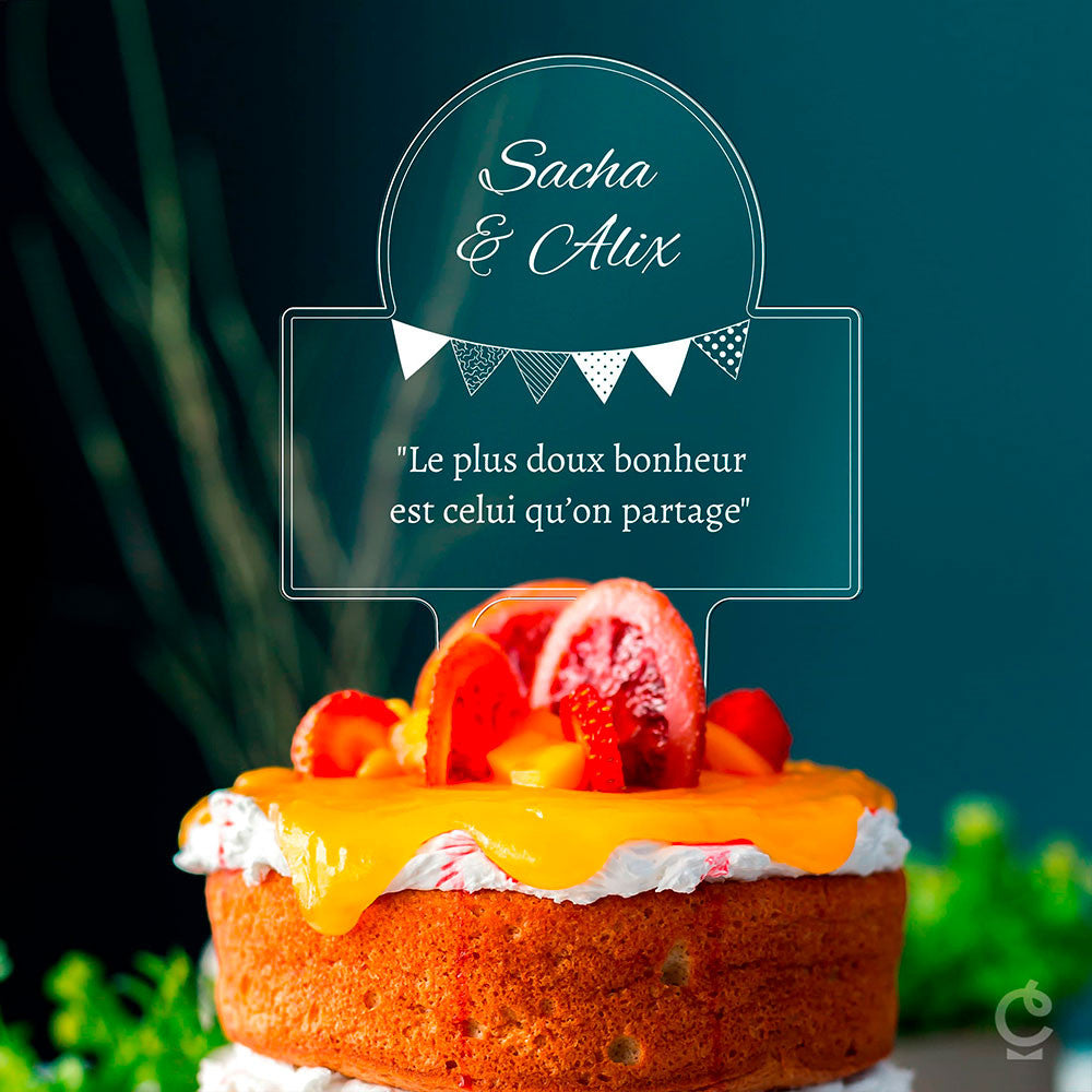 Cake Topper Mariage à Personnaliser - Art de la Table