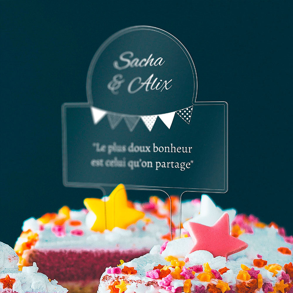 Cake Topper Mariage à Personnaliser - Art de la Table