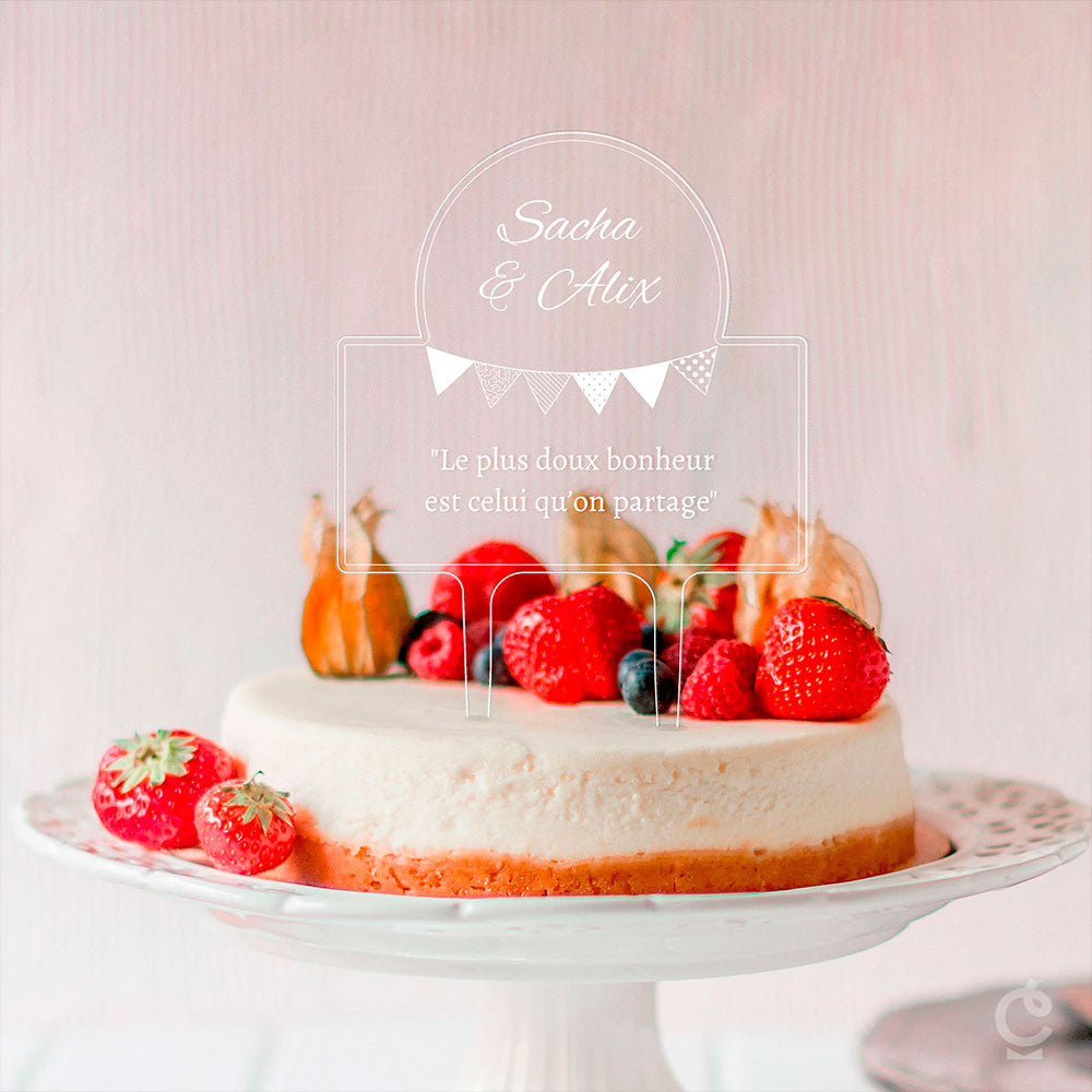 Cake Topper Mariage à Personnaliser - Art de la Table