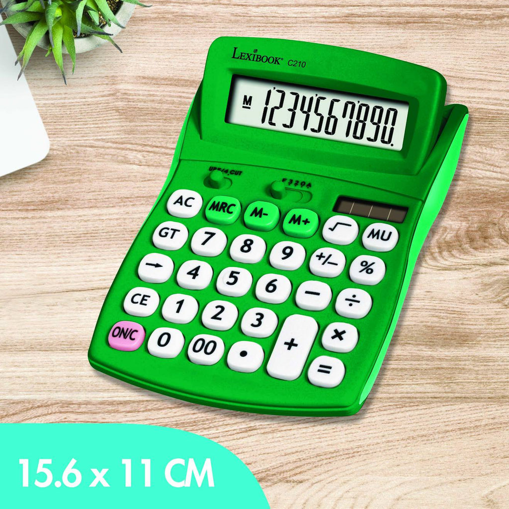 Calculatrice de bureau verte 10 chiffres vert