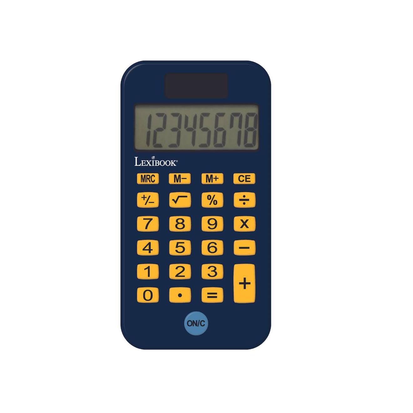 Calculatrice de poche Batman avec couvercle de protection, fonctions classiques et évoluées, à piles et solaire bleu