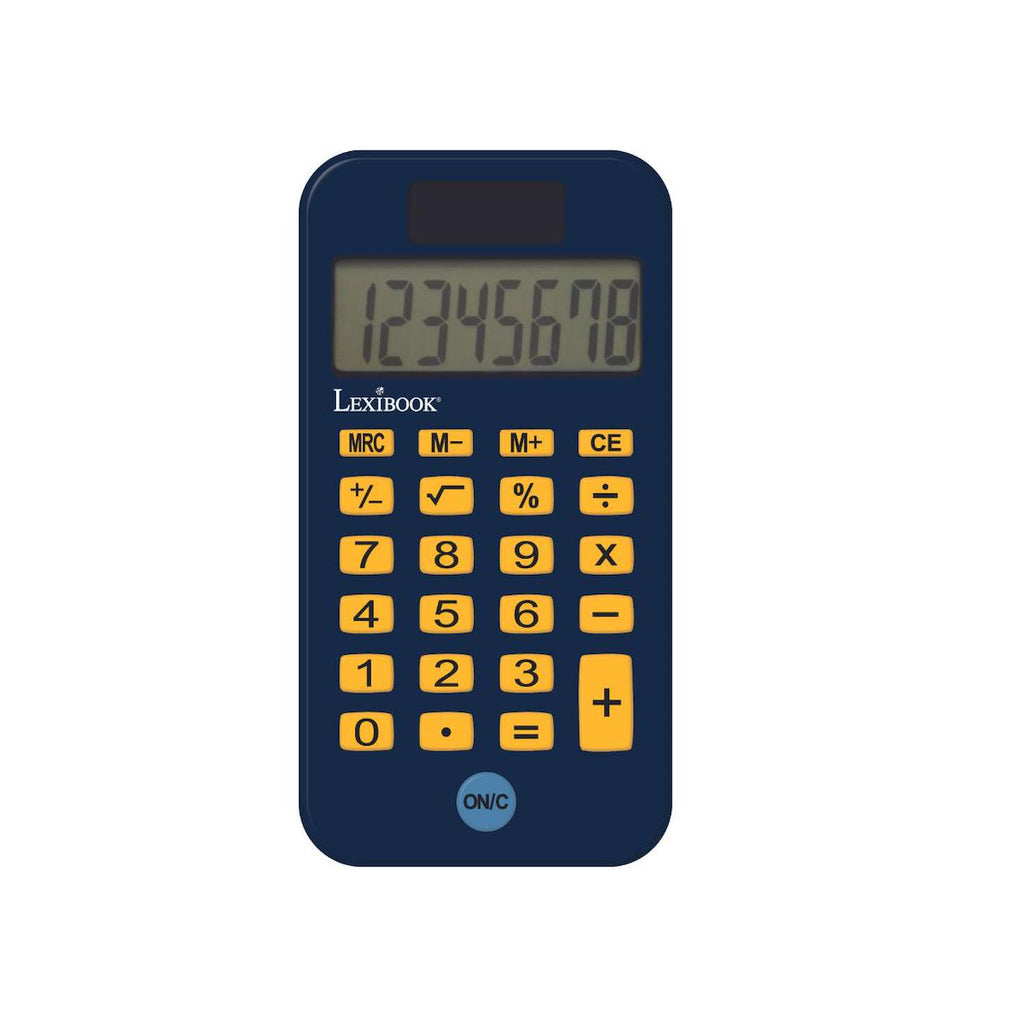 Calculatrice de poche Batman avec couvercle de protection, fonctions classiques et évoluées, à piles et solaire bleu