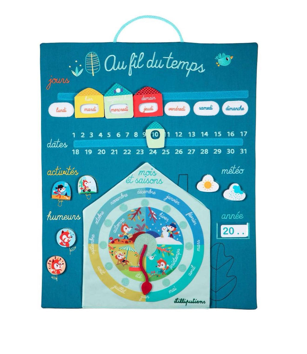 Calendrier au fil du temps bleu