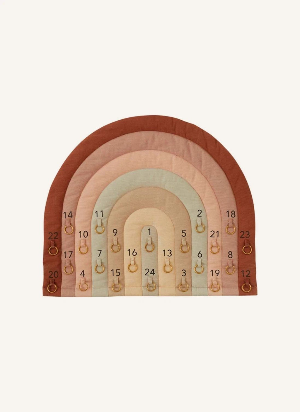 Calendrier de l'Avent Arc-en-ciel OYOY Mini coloris chocolat en tissu
