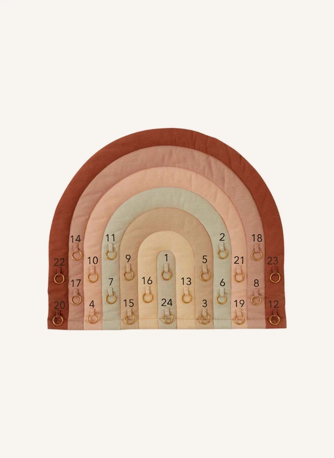 Calendrier de l'Avent Arc-en-ciel OYOY Mini coloris chocolat en tissu