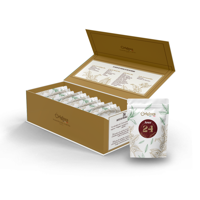 Calendrier de l'Avent Origines Tea & Coffee – 24 cafés de spécialité bio en grains