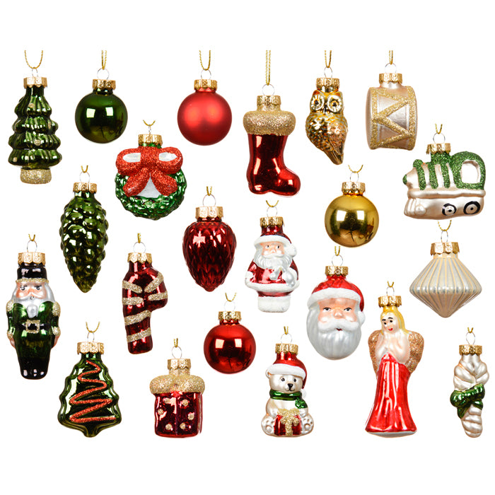Calendrier de l'Avent Decoris – 24 décorations de Noël en verre – photo 2