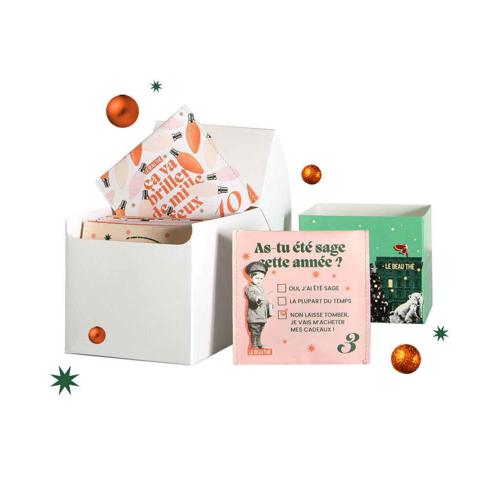 Calendrier de l'Avent Le Beau Thé Mini bio, 24 sachets de thé illustrés