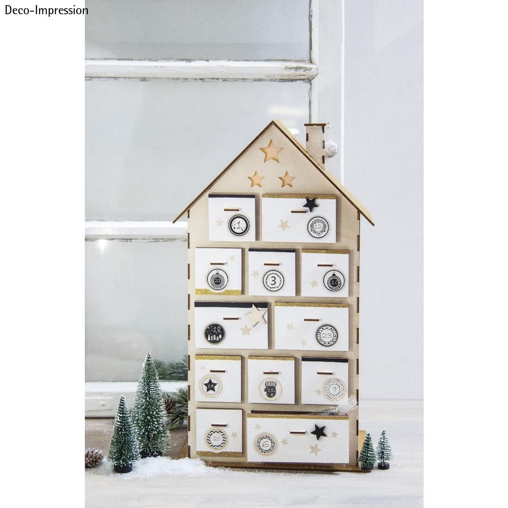 Calendrier de l'Avent en bois DIY Rayher – maison à monter soi-même