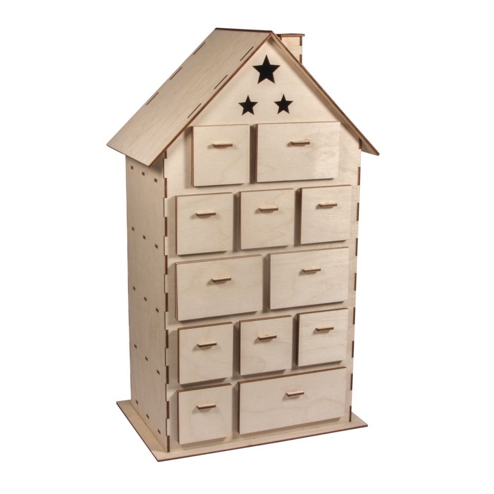 Calendrier de l'Avent en bois DIY Rayher – maison à monter soi-même