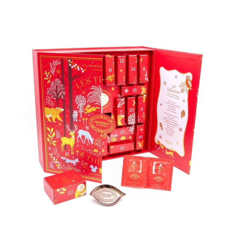 Calendrier de l'Avent Provence d'Antan Duo – thés & tisanes bio, 48 sachets à partager