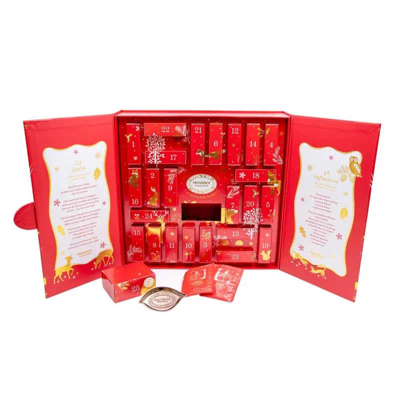 Calendrier de l'Avent Provence d'Antan Duo – thés & tisanes bio, 48 sachets à partager