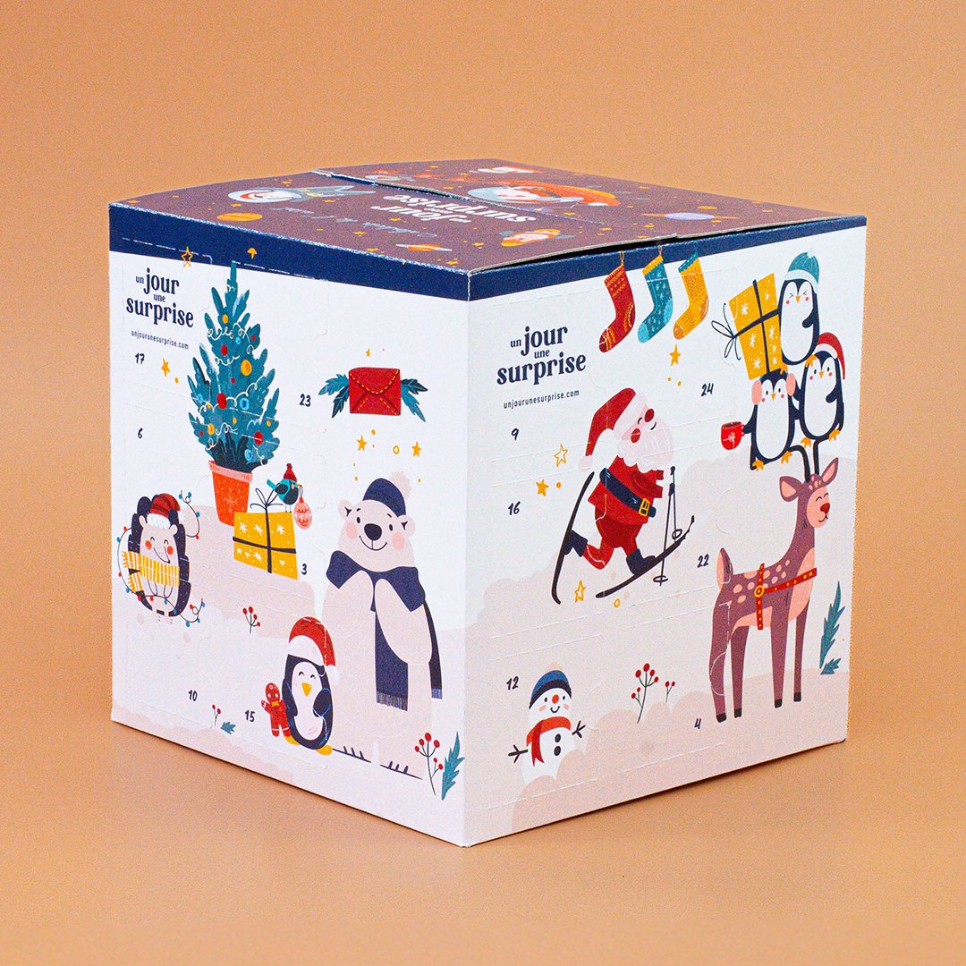 Calendrier de l'Avent enfant Un Jour Une Surprise 24 bonbons, jouets et activités