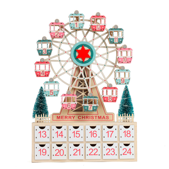 Calendrier de l'Avent grande roue rotative en bois Nature & Découvertes