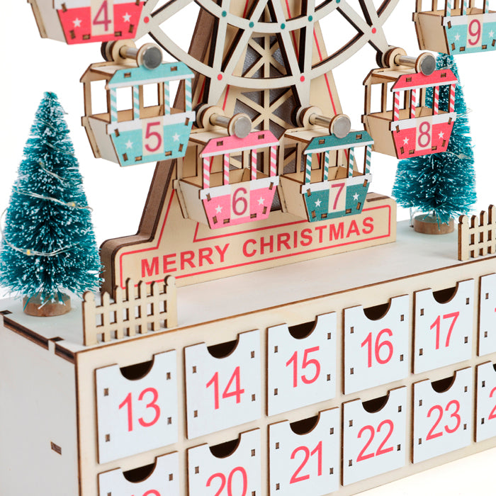 Calendrier de l'Avent grande roue rotative en bois Nature & Découvertes