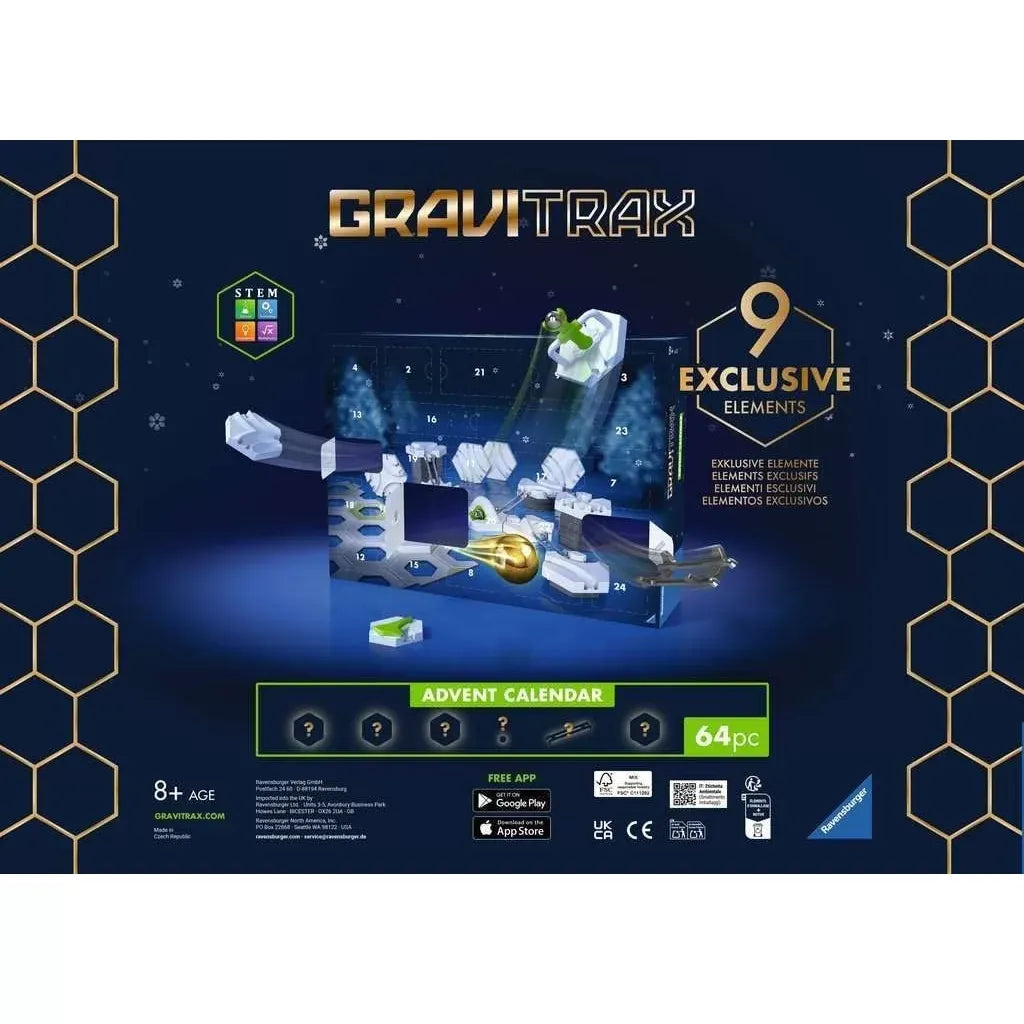 Calendrier de l’Avent Ravensburger GraviTrax – 24 cases, 64 pièces (8-12 ans)