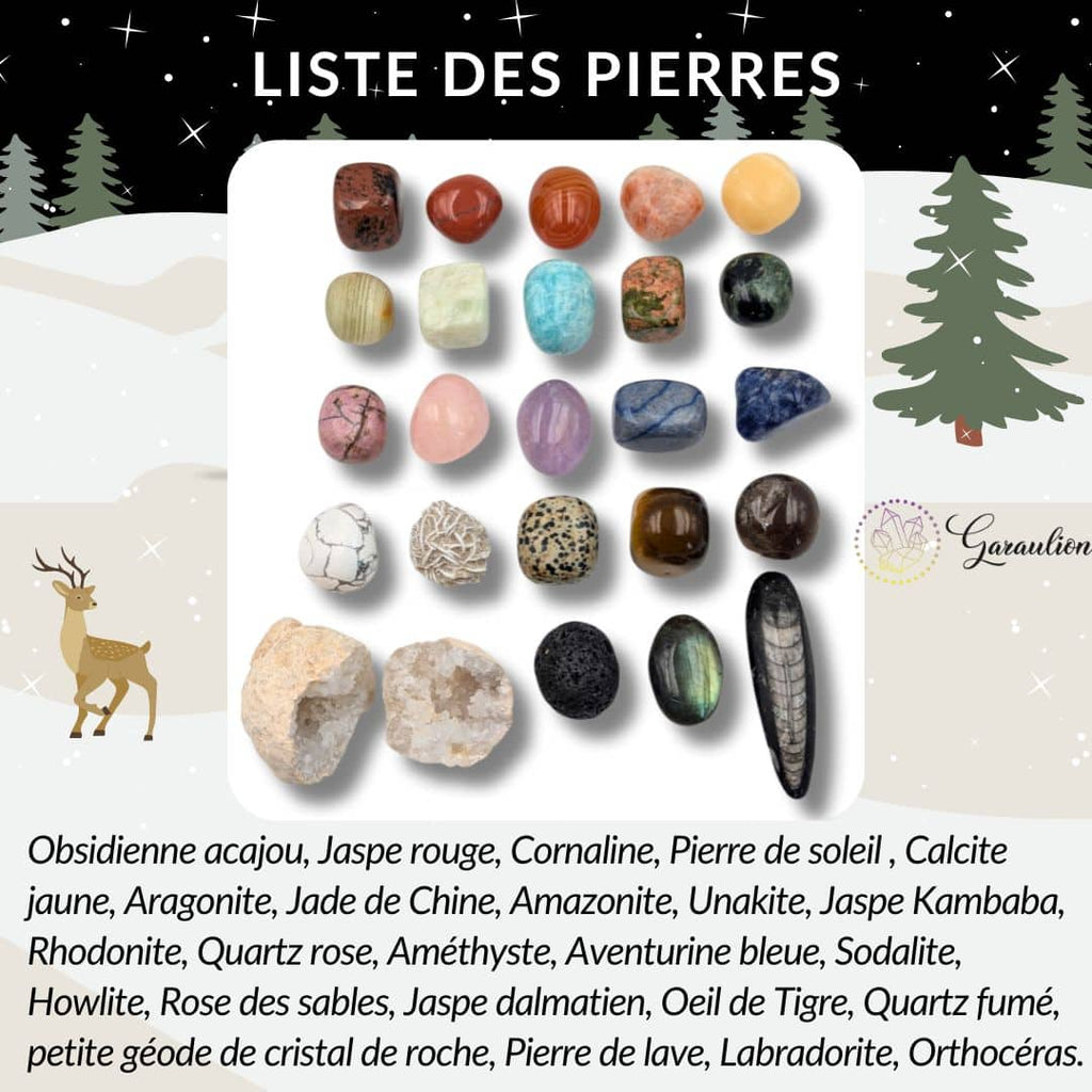 Calendrier de l'Avent Garaulion Lithothérapie 2026 – 24 pierres naturelles – photo 3