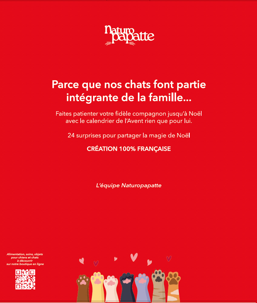 Calendrier de l’Avent pour chat Naturopapatte – 24 jouets et friandises