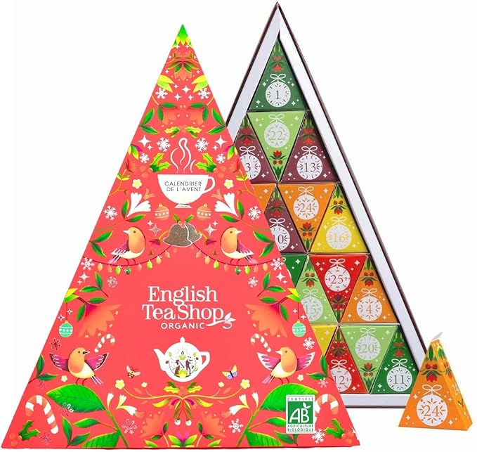 Calendrier de l'Avent English Tea Shop triangle rouge – 25 thés bio