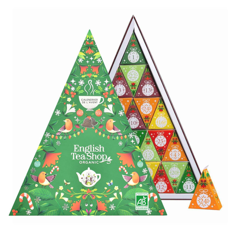 Calendrier de l'Avent English Tea Shop Triangle vert, 25 thés et infusions bio